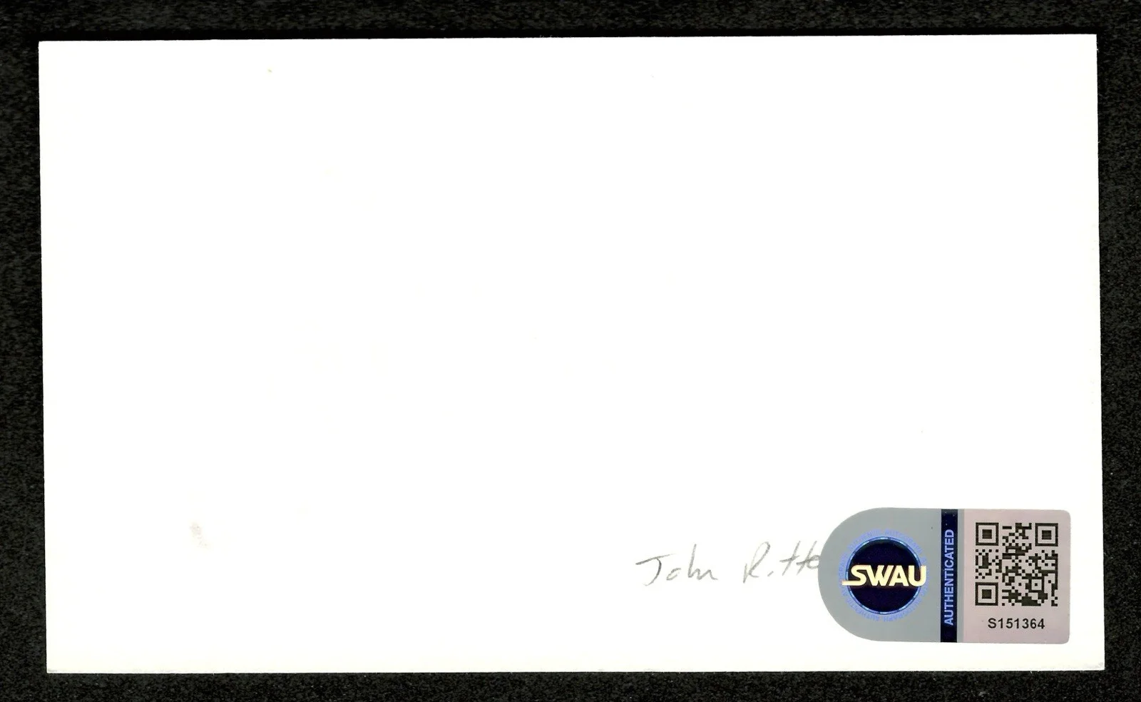 John Ritter Signed Autographed 3x5 Card SWAU Cert Three’s Company, image 2