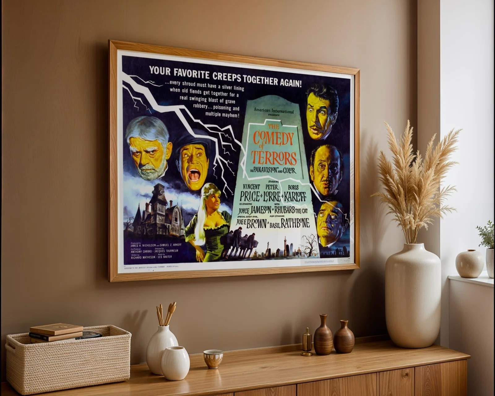 The Comedy of Terrors - 1963 Horror Comedy Restored 30" x 40" UK Quad Poster, изображение 3