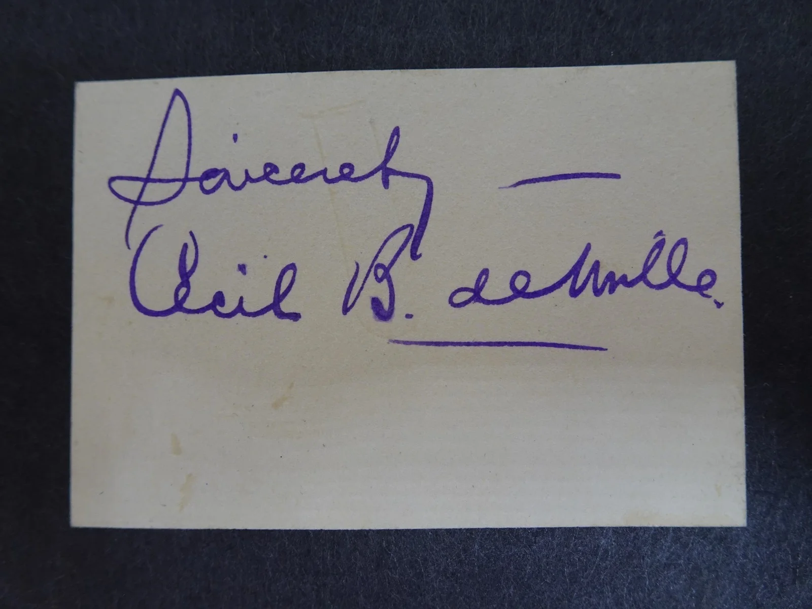 Cecil B. DeMille — Cecil B. DeMille Movie Director Hand Signed Autographed Paper Clipped Signature
