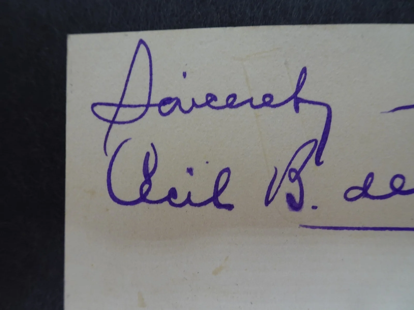 Cecil B. DeMille — Cecil B. DeMille Movie Director Hand Signed Autographed Paper Clipped Signature, изображение 2