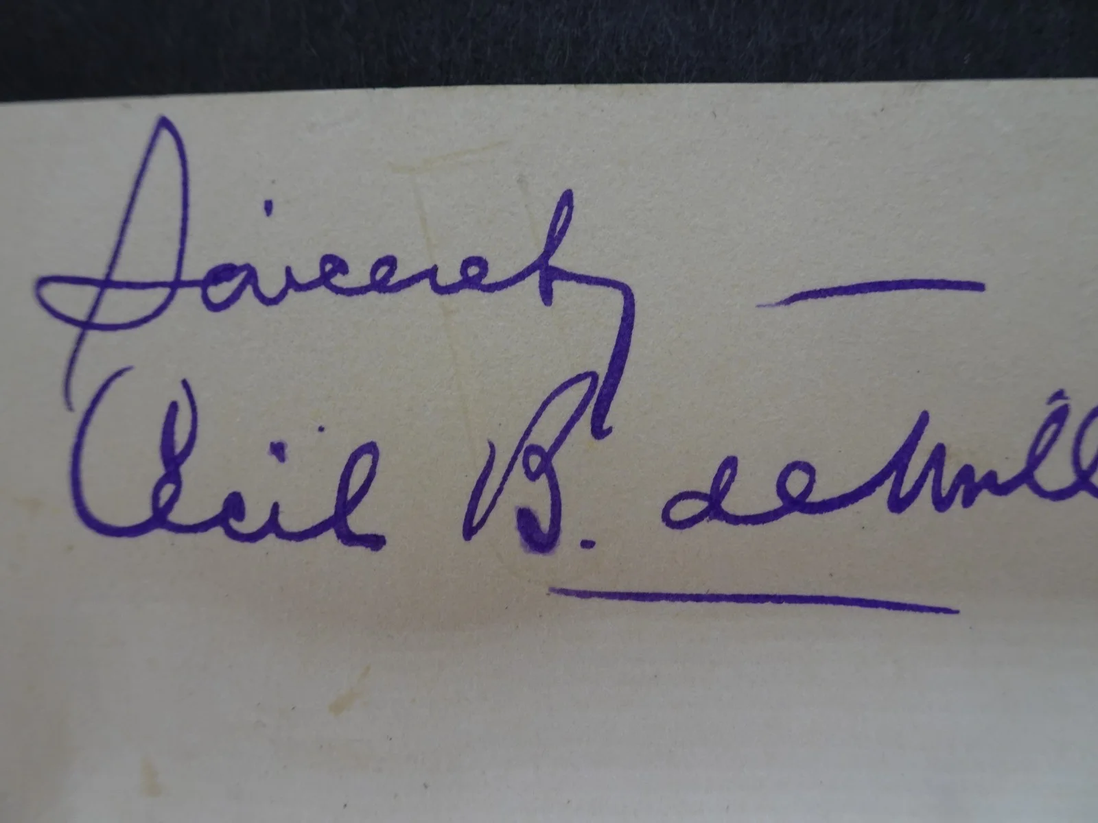 Cecil B. DeMille — Cecil B. DeMille Movie Director Hand Signed Autographed Paper Clipped Signature, изображение 3