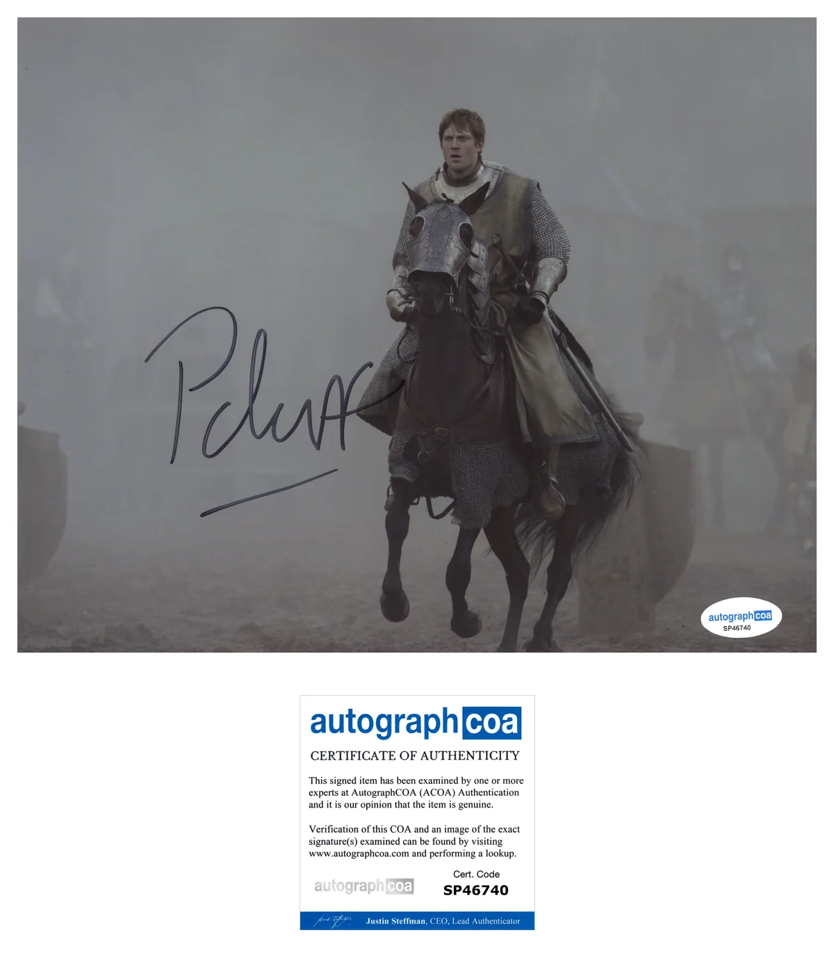 Peter Claffey Knight Seven Kingdoms Autographed Signed 8x10 Photo ACOA, изображение 2