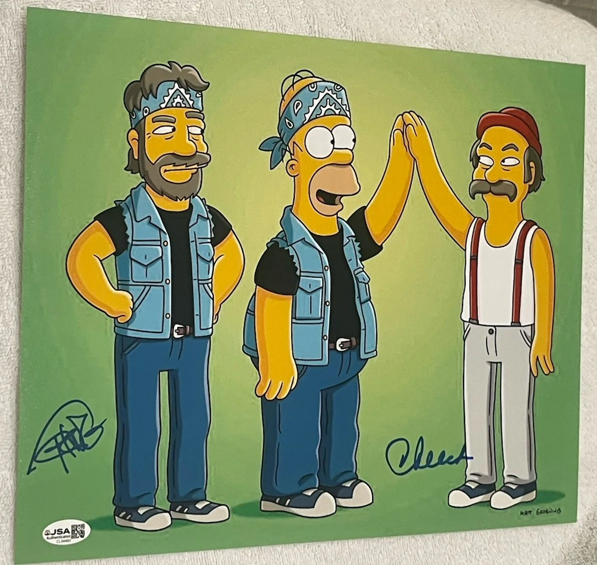 Cheech, Chong — Cheech and Chong Autographed Signed 111x14 Photo - Simpsons - JSA Certified, image 2