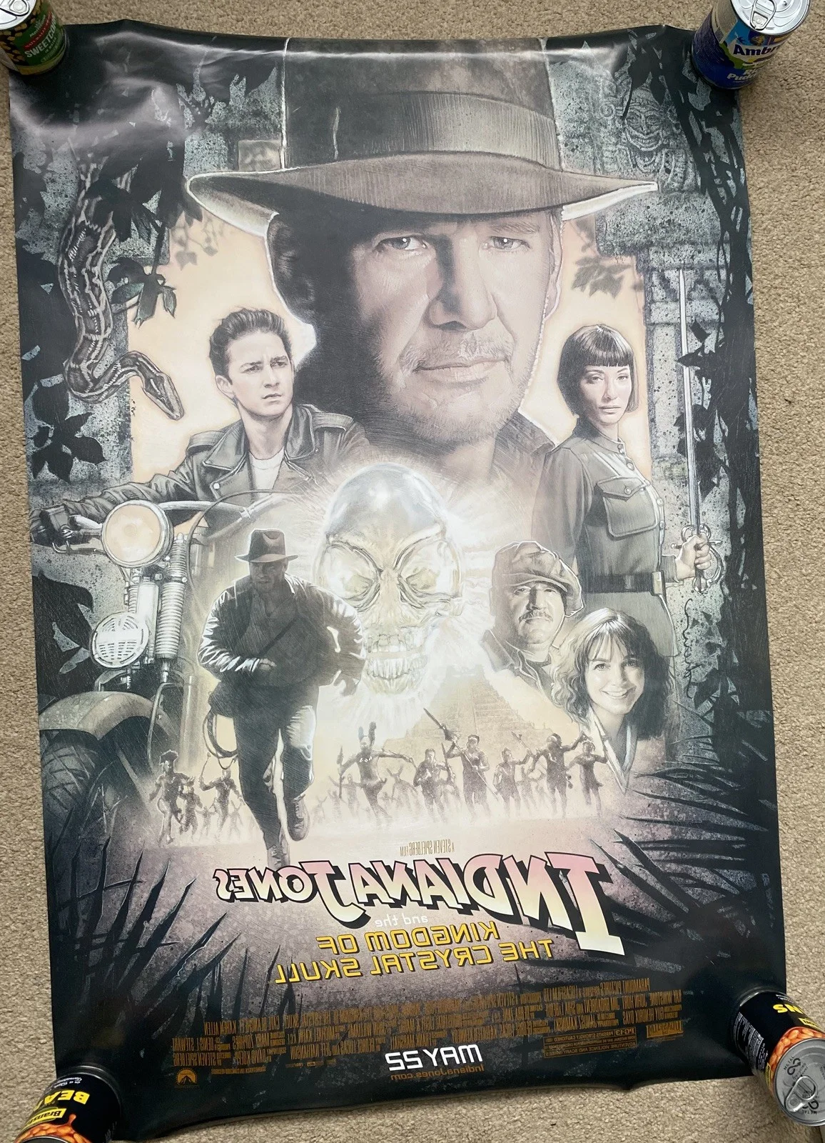 Indiana Jones and The Kingdom of The Crystal Skull Original One Sheet Poster, изображение 2