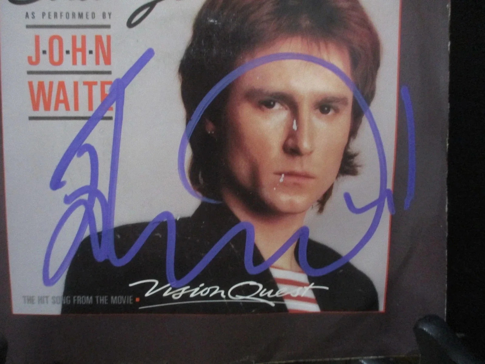JOHN WAITE BAD ENGLISH AUTHENTIC AUTOGRAPHED/SIGNED VINYL 45 RECORD, image 2
