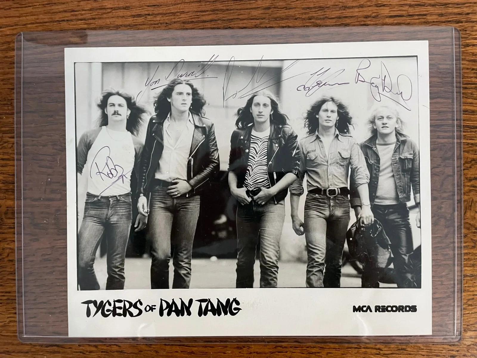 Tygers Pan Tang Signed 1981 MCA Promo Photo John Sykes NWOBHM Autograph, изображение 2