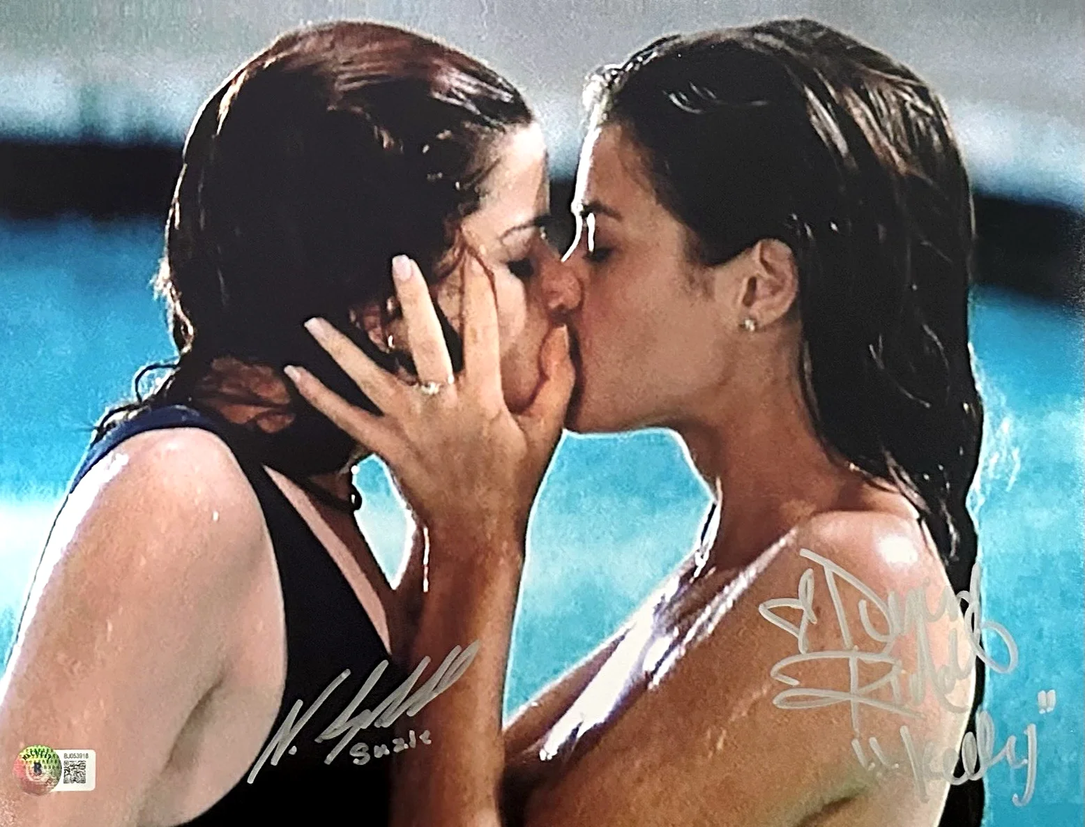 Neve Campbell and Denise Richards — Neve Campbell Denise Richards Signed 11x14 Photo Wild Things Autographs BAS HOLO
