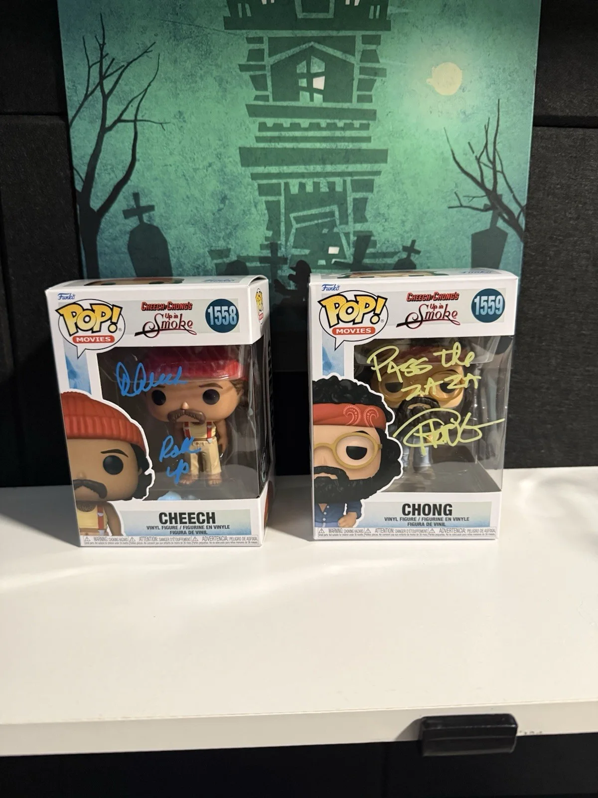 Cheech and Chong — Cheech & Chong Signed Funko Pop Set Up In Smoke #1558 #1559 OCC