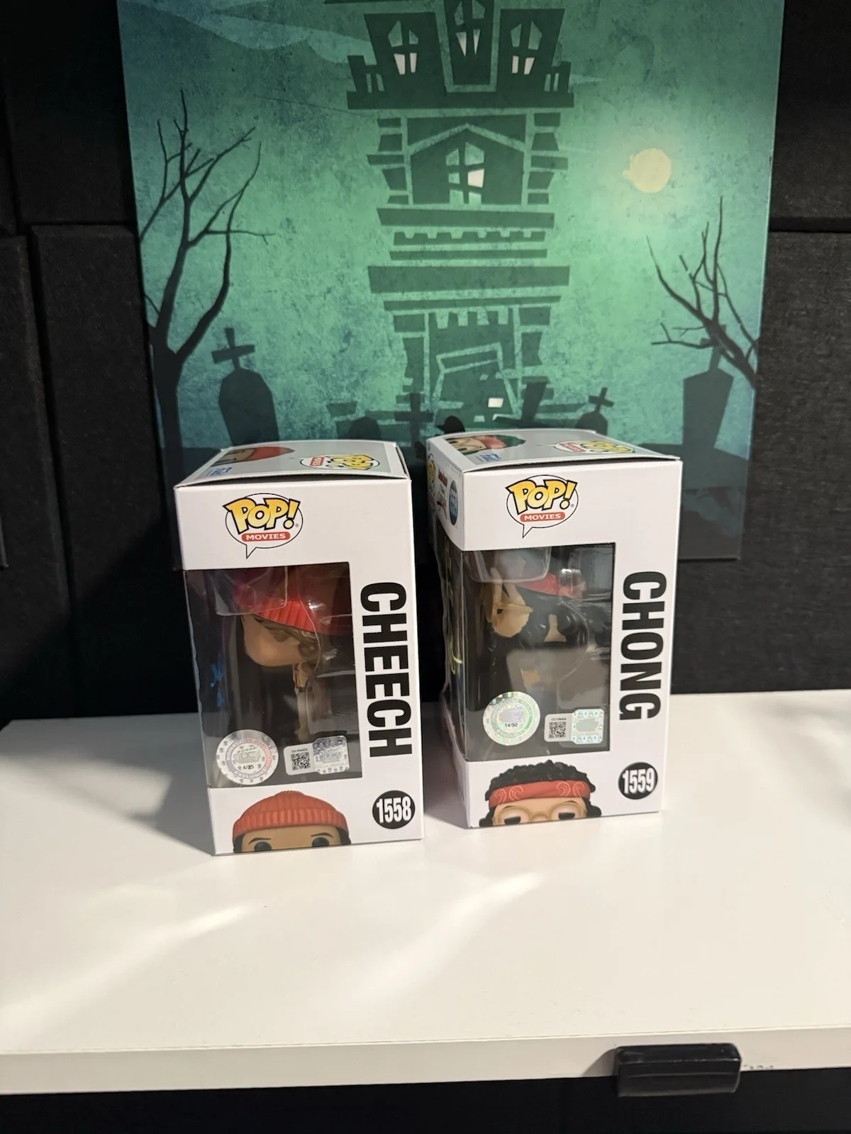 Cheech, Chong — Cheech & Chong Signed Funko Pop Set Up In Smoke #1558 #1559 OCC, image 2