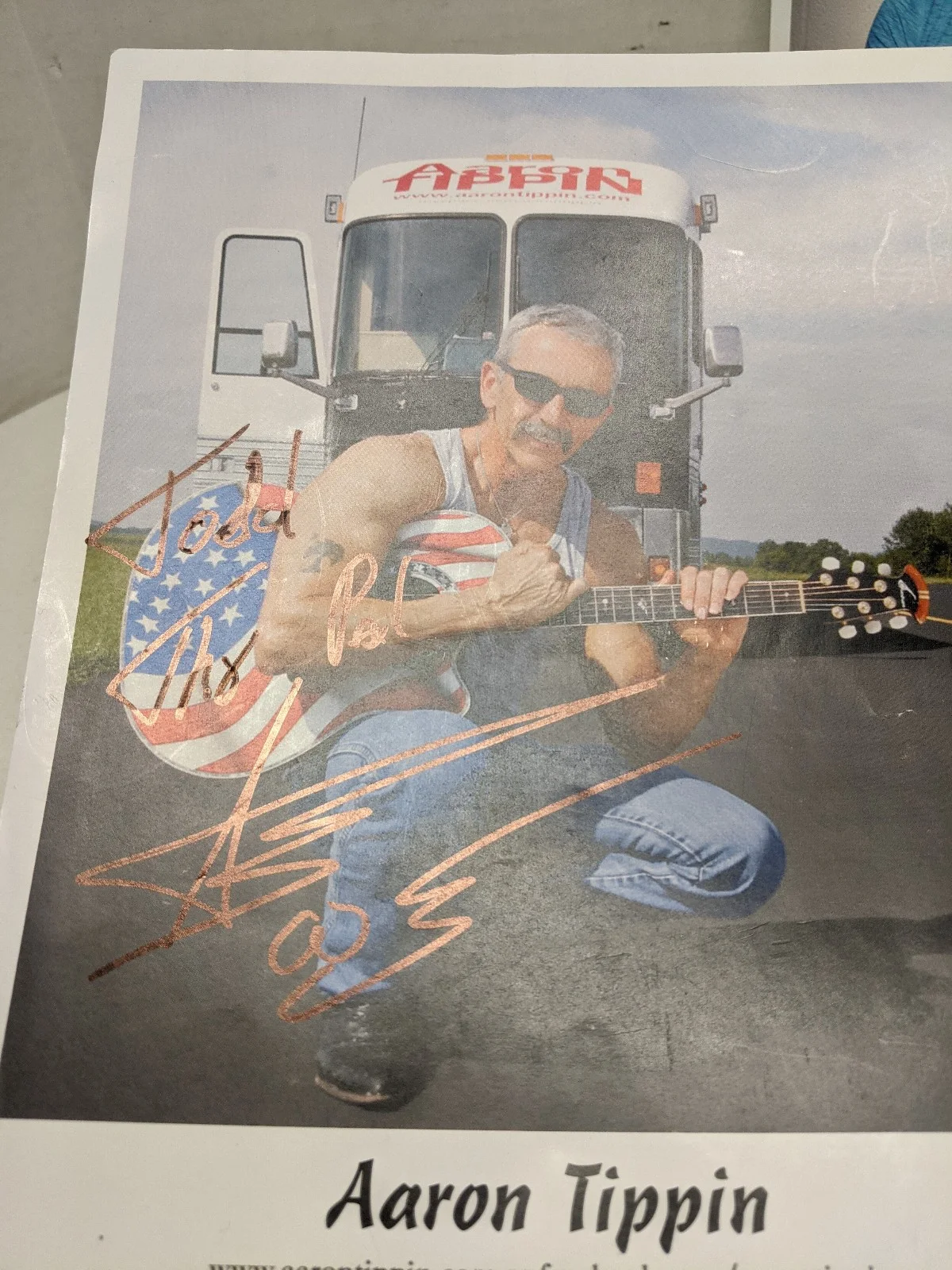 Lot of 2 Aaron Tippin Autographed Signed 8x10 Photos - Country Music Singer, изображение 3