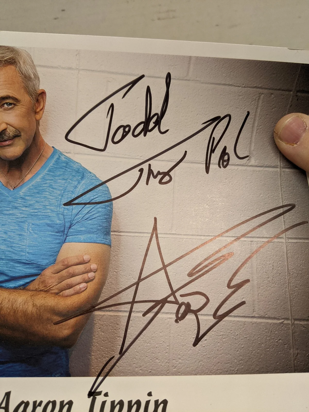 Lot of 2 Aaron Tippin Autographed Signed 8x10 Photos - Country Music Singer, изображение 5