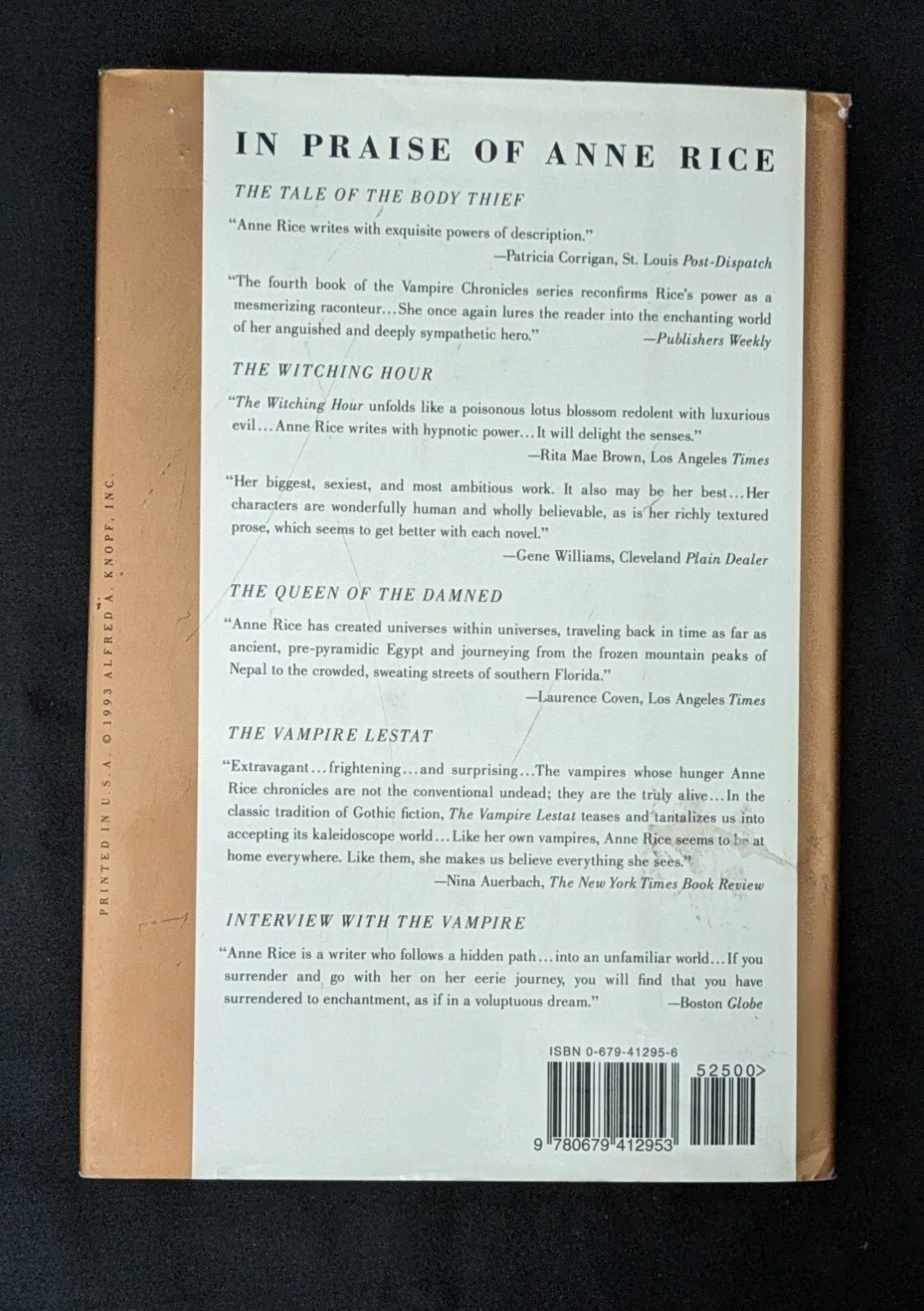Anne Rice — Lasher x Anne Rice SIGNED 1st Ed, 1st Print HCDJ Excellent Shape Mayfair Witches, изображение 4