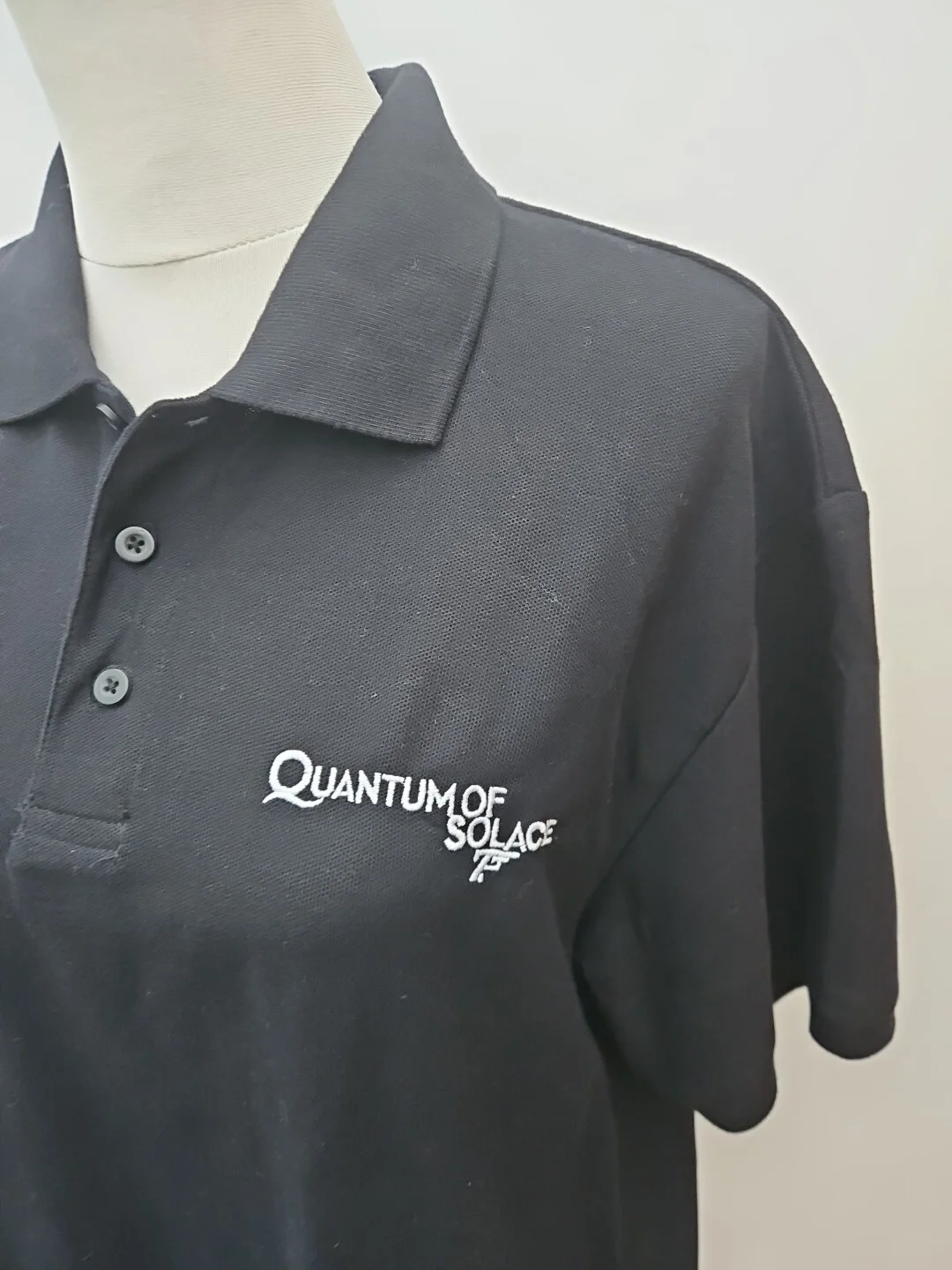 James Bond Quantum of Solace Mens Size L Black Polo Shirt Sony Film Crew Movie, изображение 2