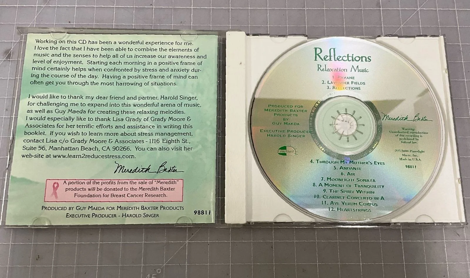 Autographed Meredith Baxter Reflections CD, image 2