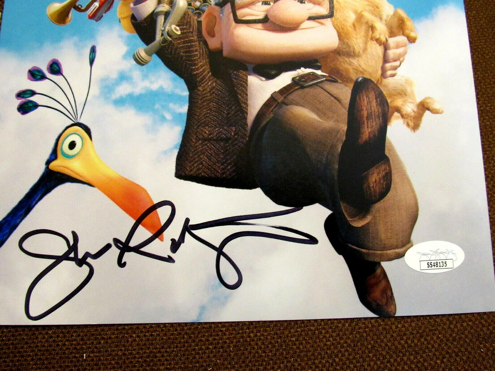 Ed Asner, John Ratzenber — ED ASNER JOHN RATZENBER ACTORS DISNEY PIXAR UP MOVIE SIGNED AUTO COLOR PHOTO JSA, изображение 3