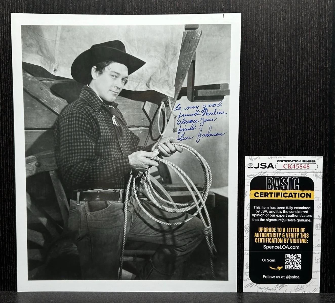 Ben Johnson — BEN JOHNSON SIGNED PHOTO Original Autograph JSA Westerns ACADEMY AWARD WINNER, изображение 2