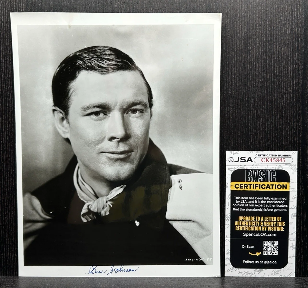 Ben Johnson — BEN JOHNSON HAND SIGNED 8x10 PHOTO Original Actor Autograph JSA COA WAGON MASTER, image 2