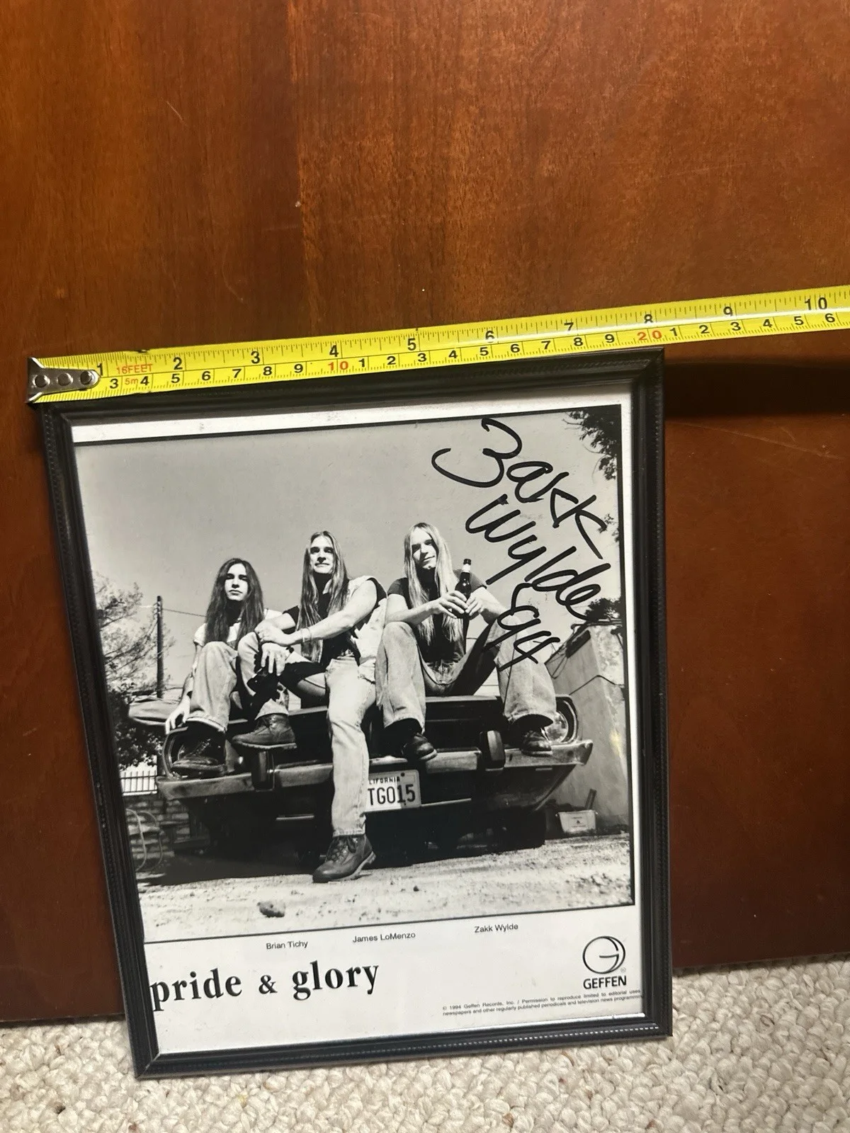 Vintage 1994 Zakk Wylde Photo Black Label Society Autograph Pride Glory Rock, изображение 2