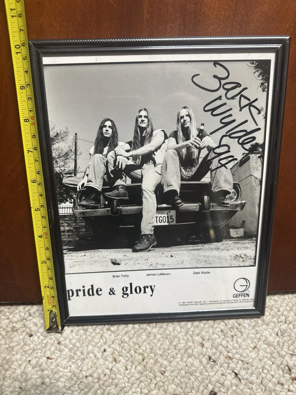 Vintage 1994 Zakk Wylde Photo Black Label Society Autograph Pride Glory Rock, изображение 3