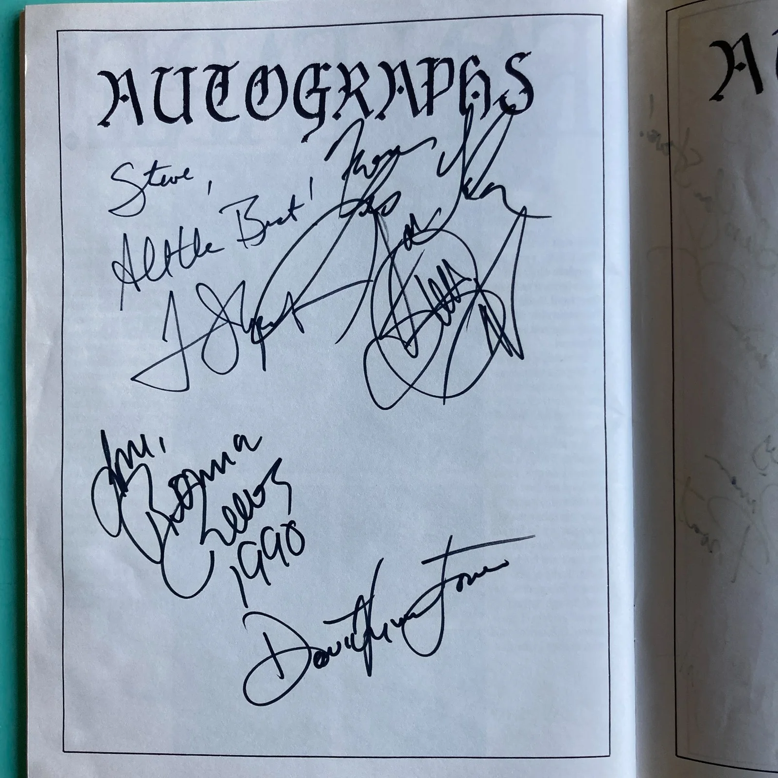 Tom Wopat David Lynn Jones T. G. Sheppard — Signed Souvenir Program Country Music FAN FAIR 1990 Tom Wopat Bobby Goldsboro +5, image 2