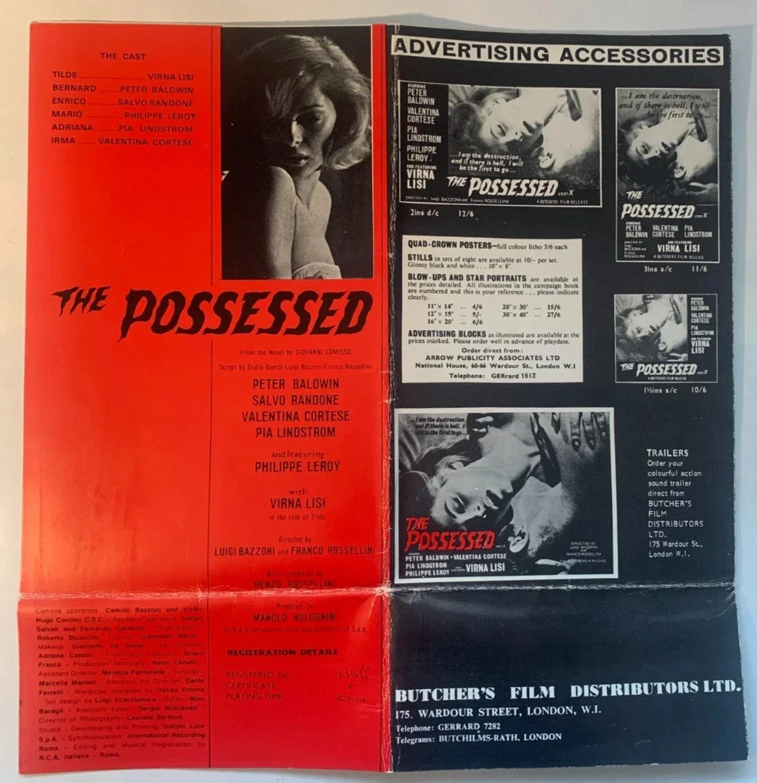 The Possessed 1965 UK Press Kit La donna del lago Virna Lisi Giallo Film, изображение 3