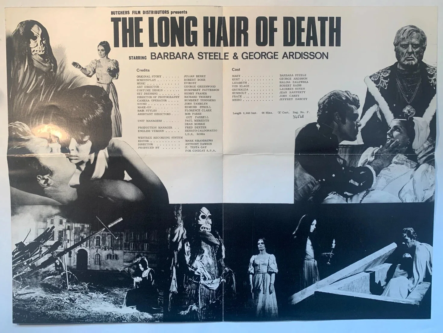 Long Hair of Death 1964 UK Press Kit Barbara Steele Gothic Horror Film, изображение 2