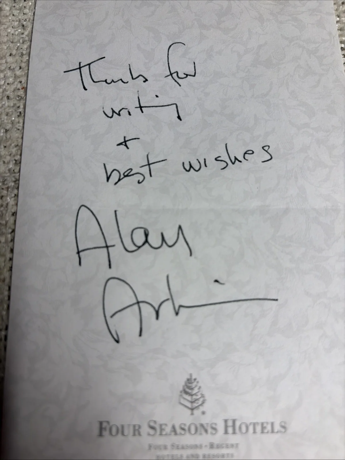 Alan Arkin — Alan Arkin Autograph- On Four Seasons Note - Academy Award Winner- RIP-6/29/23, изображение 2