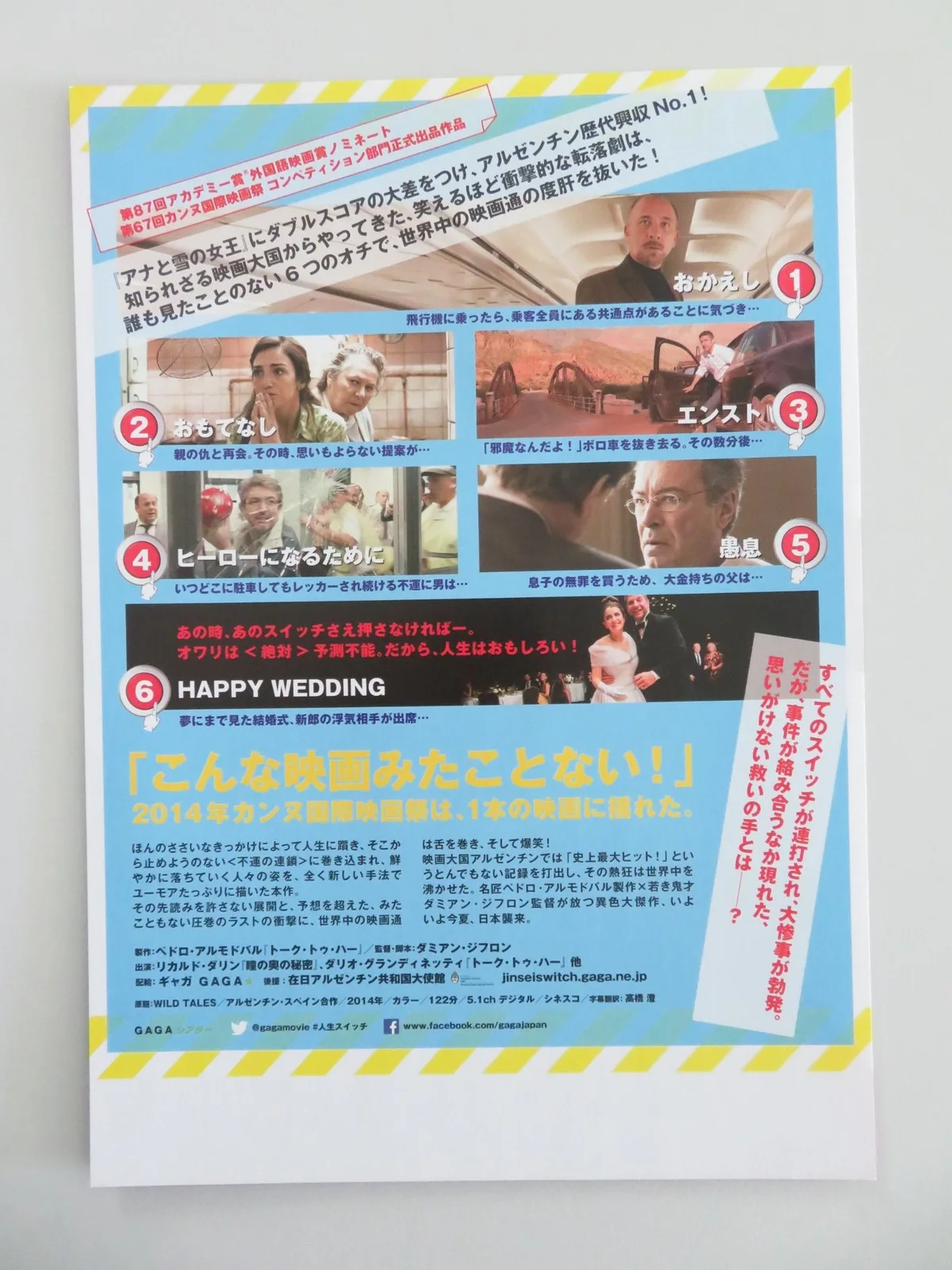 Wild Tales Japanese Chirashi (B5) Poster Darío Grandinetti María Marull 2014, изображение 3