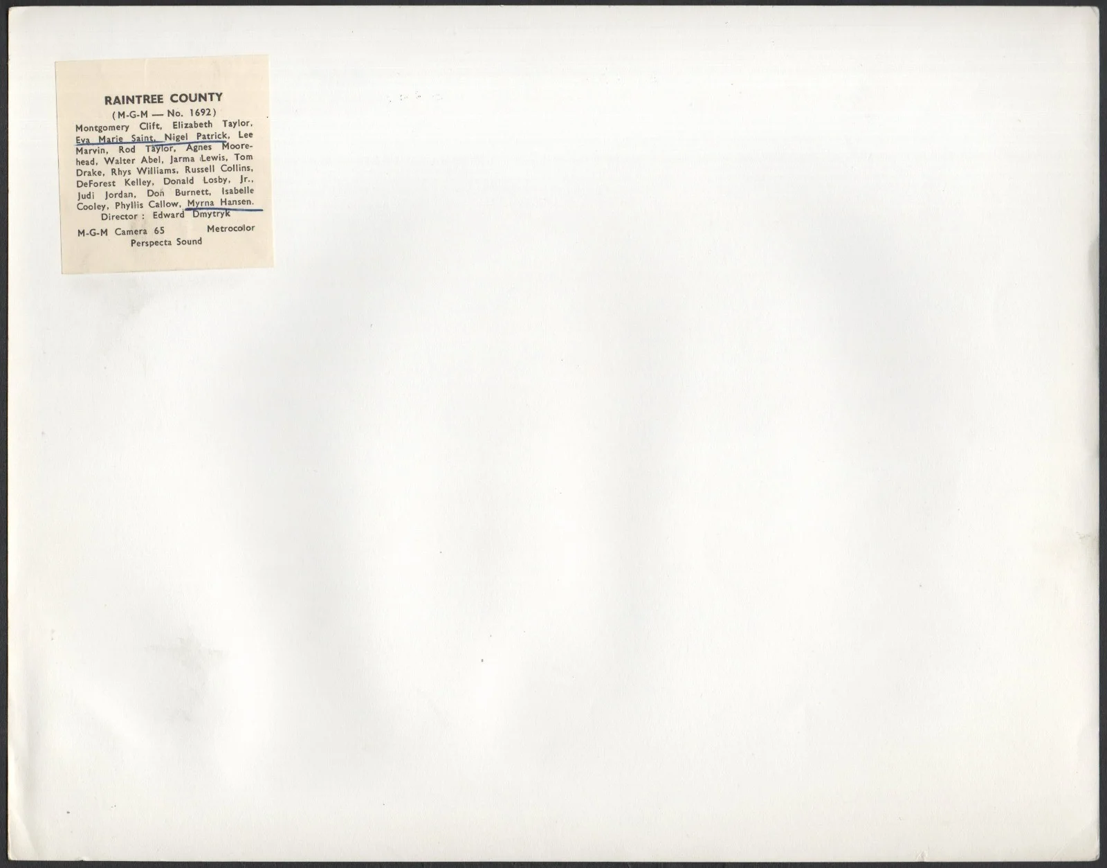 RAINTREE COUNTY 1957 Nigel Patrick, Eva Marie Saint, Myrna Hansen 10x8 STILL, изображение 2