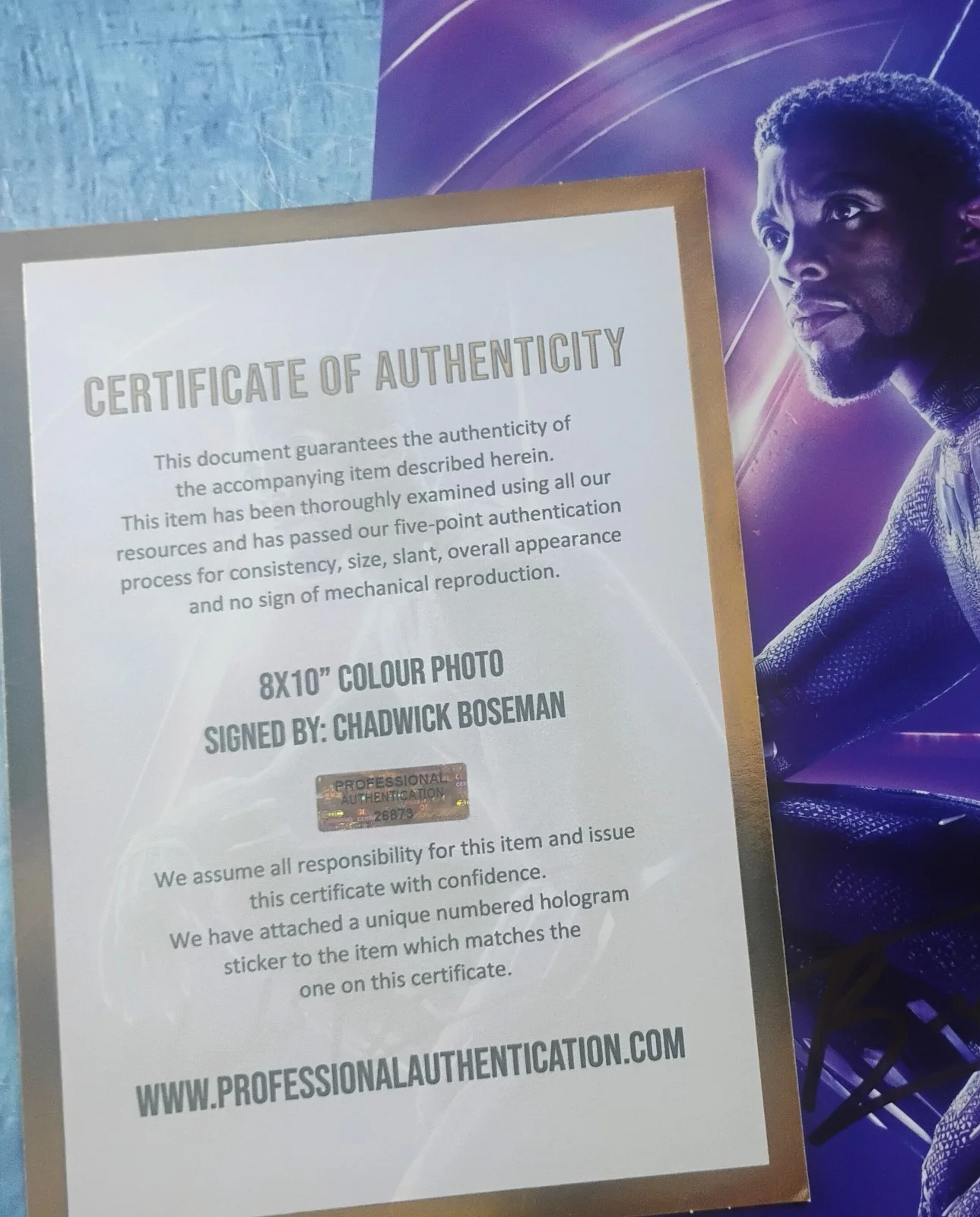 Chadwick Boseman Hand Signed 8x10 Photo COA Black Panther NO US TARIFFS, изображение 4