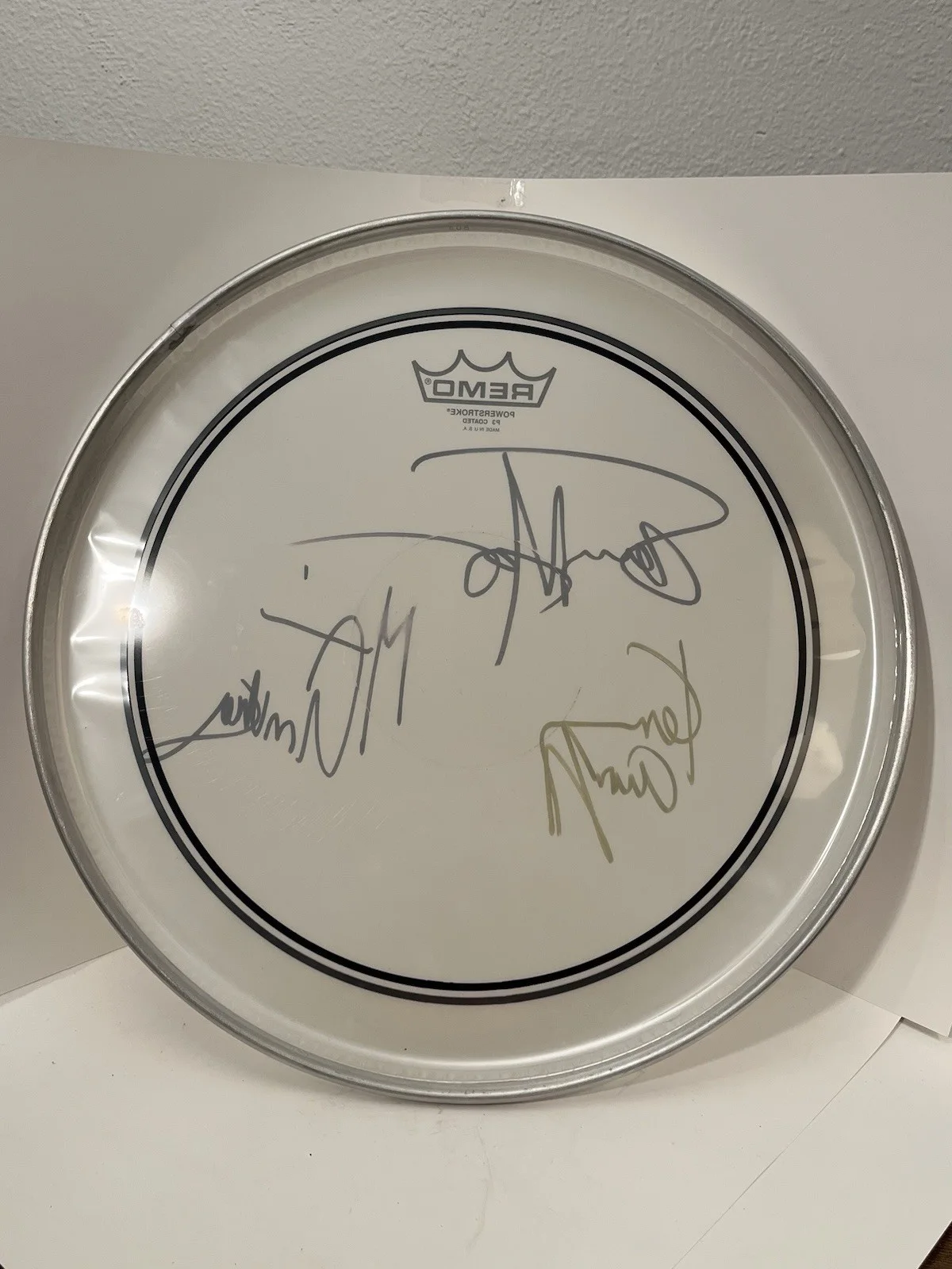 Sammy Hagar Michael Anthony Kenny Aronoff Van Halen Signed Autograph Drumhead, image 5