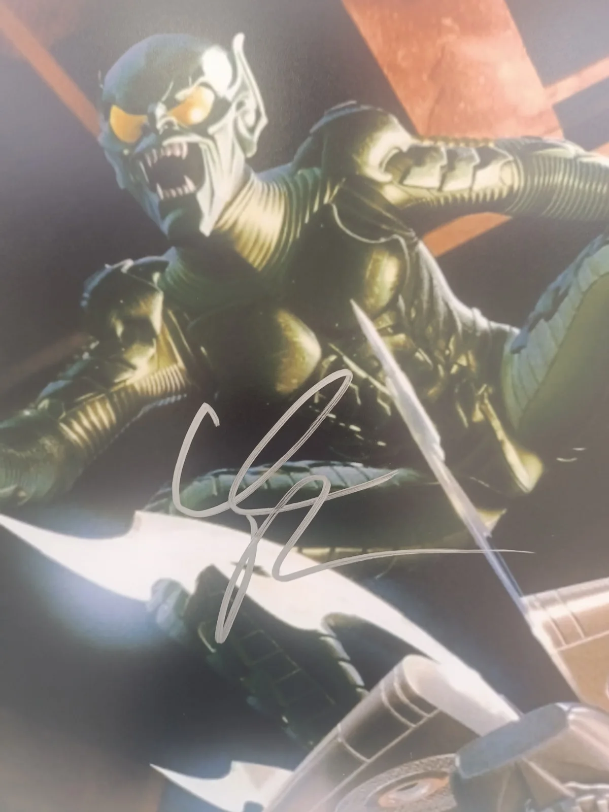 Willem Dafoe Signed Spider-Man Green Goblin Photo with COA Autograph, изображение 2