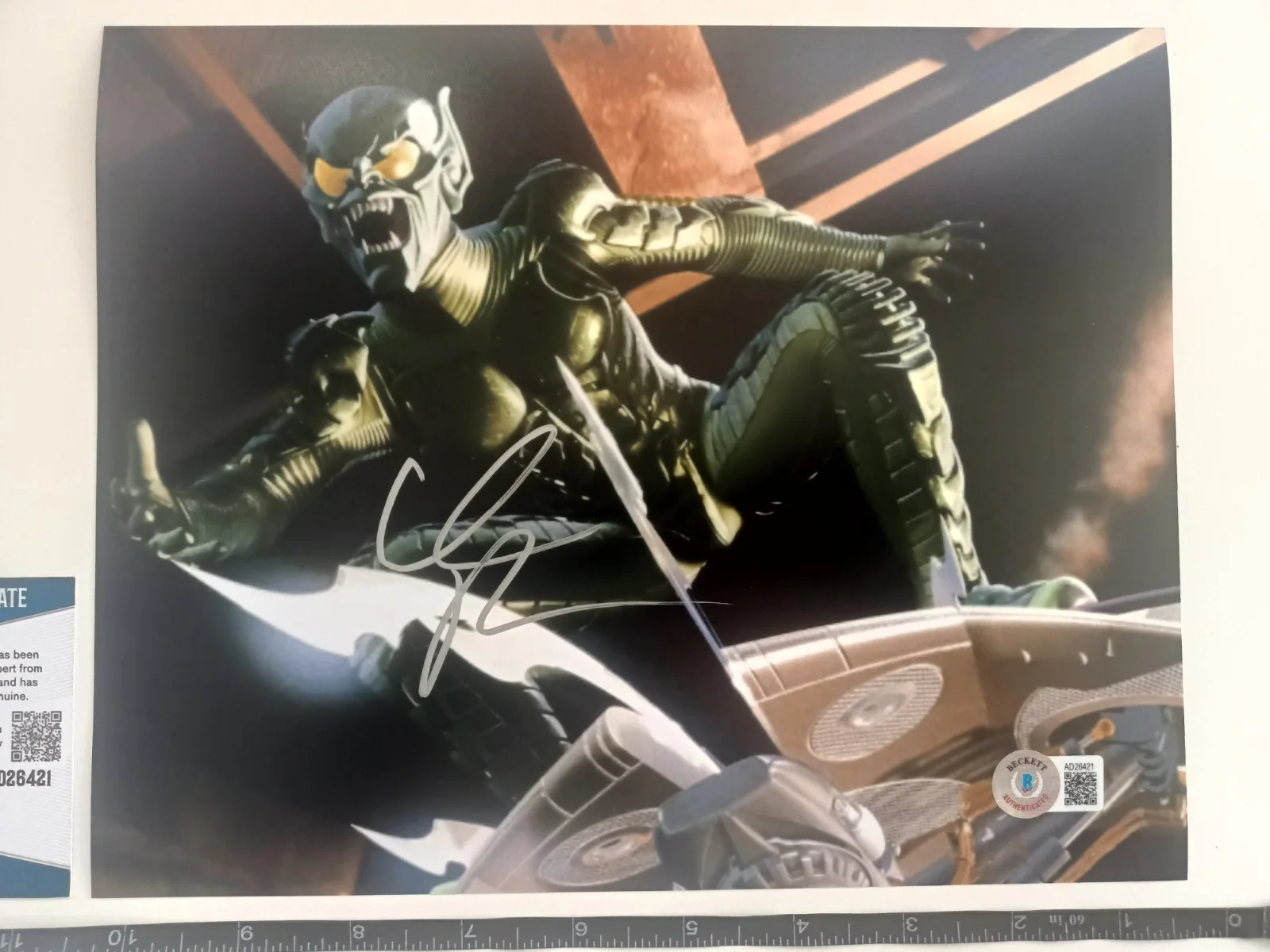 Willem Dafoe Signed Spider-Man Green Goblin Photo with COA Autograph, изображение 4