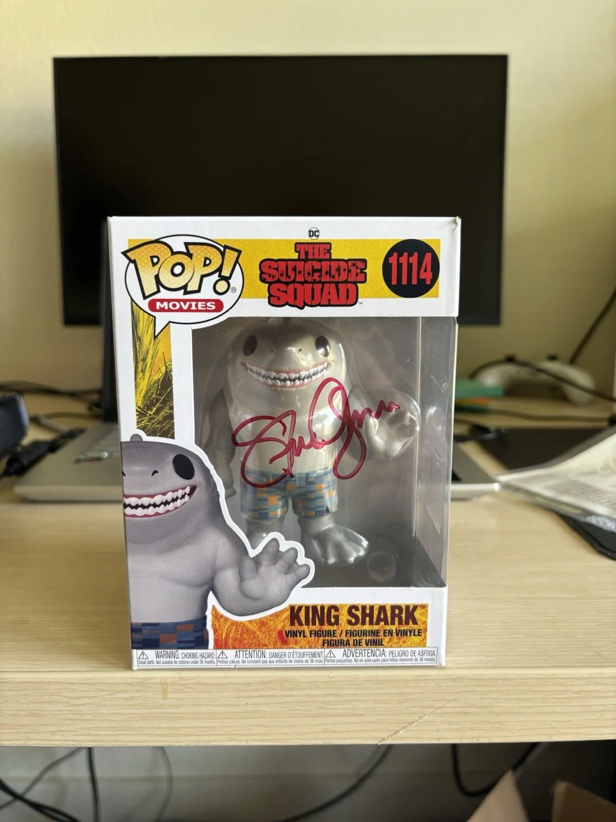 STEVE AGEE — STEVE AGEE SIGNED THE SUICIDE SQUAD FUNKO POP #1114 AUTOGRAPH KING SHARK COA