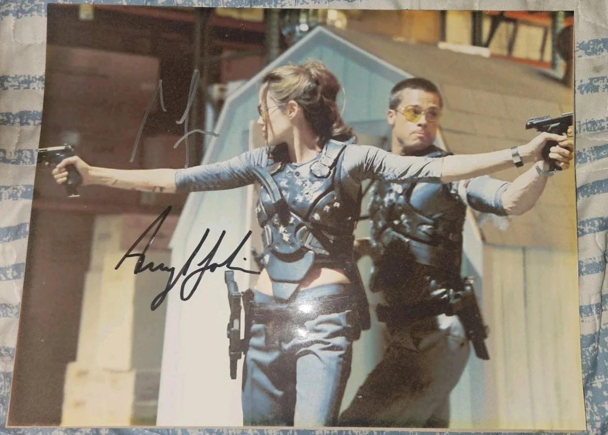 Angelina Jolie, Brad Pitt — Angelina Jolie & Brad Pitt Signed Autograph 8.5x11 Photo Mr. & Mrs. Smith W/COA, изображение 2