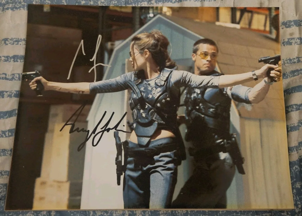 Angelina Jolie, Brad Pitt — Angelina Jolie & Brad Pitt Signed Autograph 8.5x11 Photo Mr. & Mrs. Smith W/COA, изображение 3