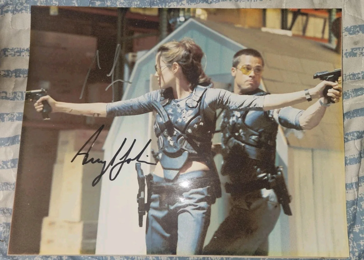 Angelina Jolie, Brad Pitt — Angelina Jolie & Brad Pitt Signed Autograph 8.5x11 Photo Mr. & Mrs. Smith W/COA, изображение 4