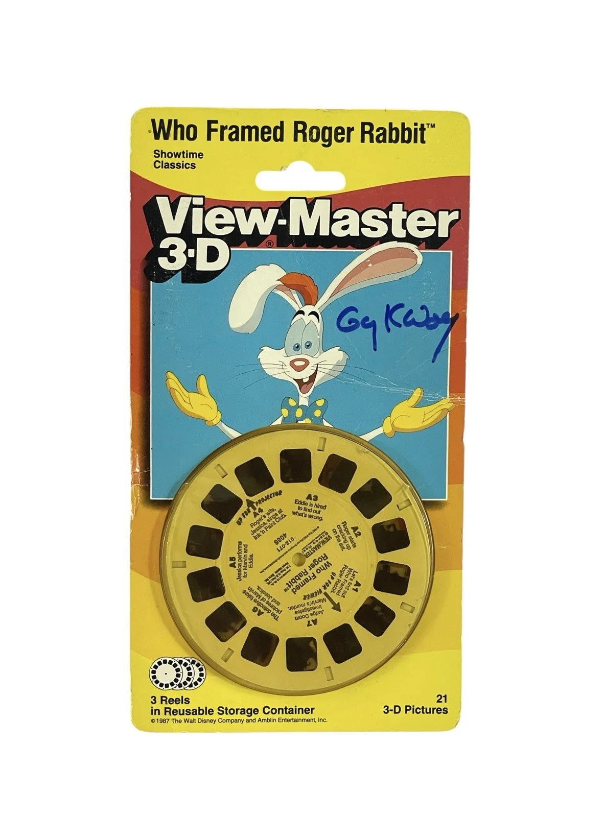 Gary K. Wolf — Who Framed Roger Rabbit Rare Gary K. Wolf Signed View-Master 3D Reel Sealed JSA, image 2