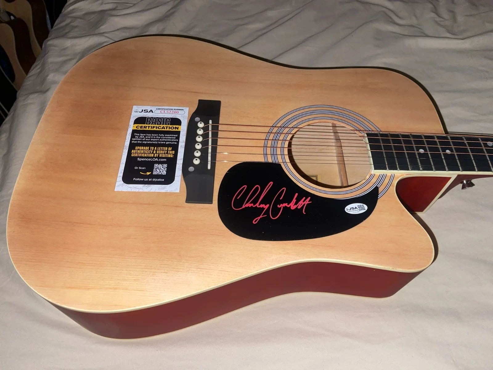 Charley Crockett The Man From Waco Country Signed Acoustic Guitar Autograph JSA, изображение 2