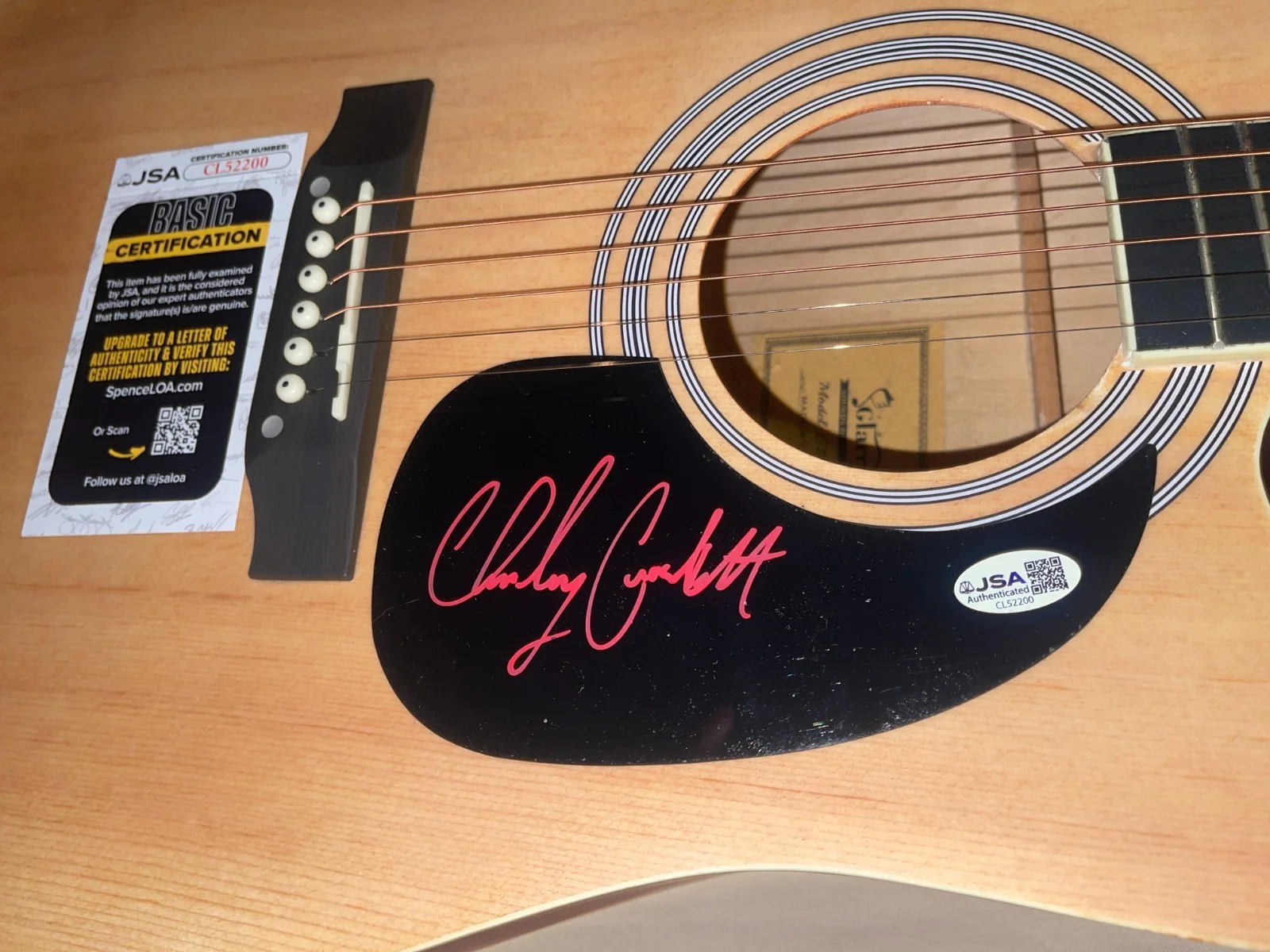 Charley Crockett The Man From Waco Country Signed Acoustic Guitar Autograph JSA, изображение 3