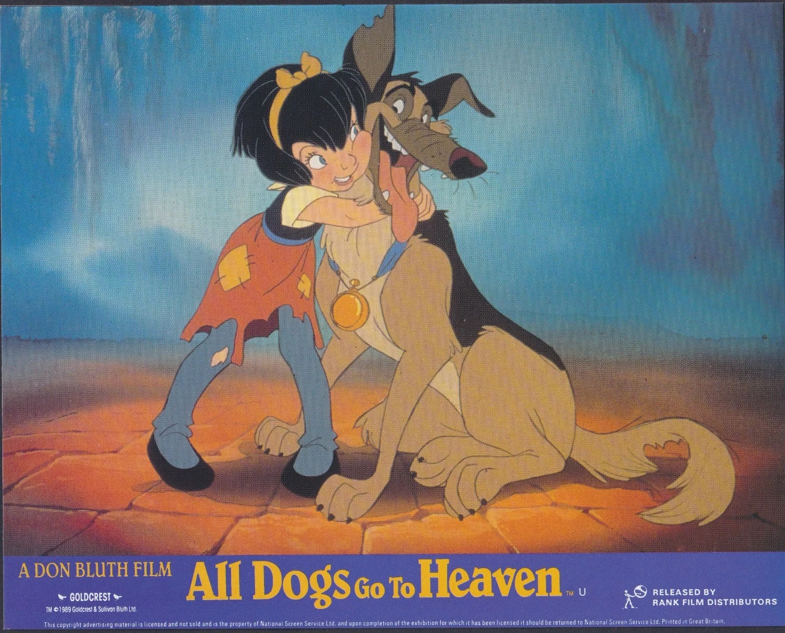 All Dogs Go to Heaven 8x Original UK FOH Lobby Cards Don Bluth 1989, изображение 2