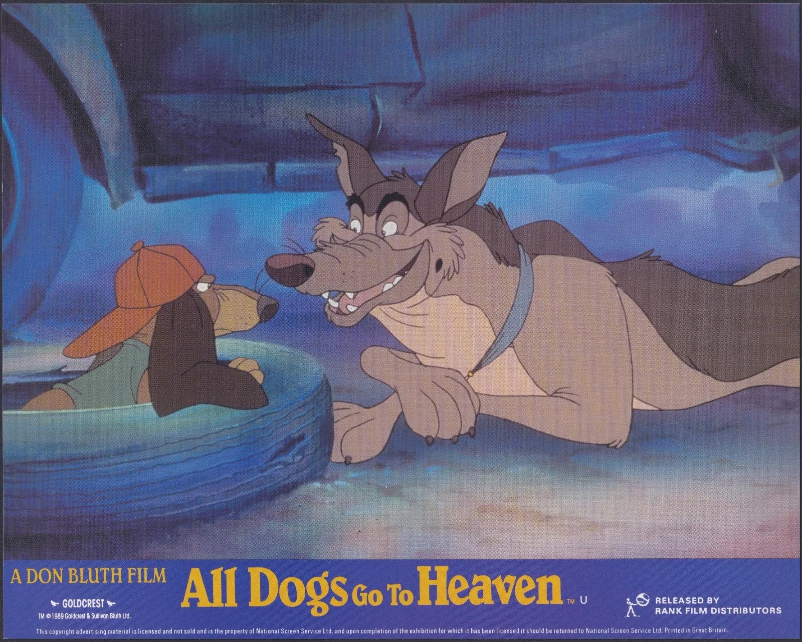 All Dogs Go to Heaven 8x Original UK FOH Lobby Cards Don Bluth 1989, изображение 4