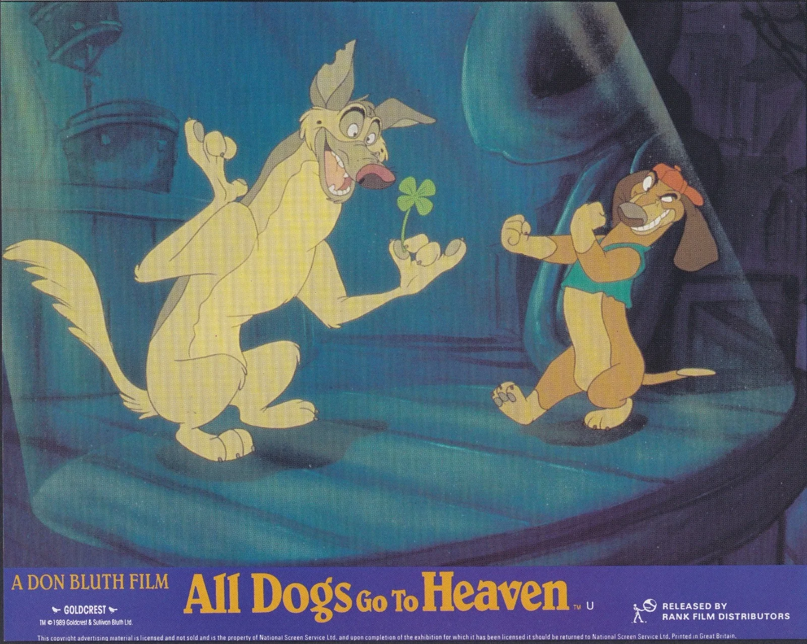 All Dogs Go to Heaven 8x Original UK FOH Lobby Cards Don Bluth 1989, изображение 5