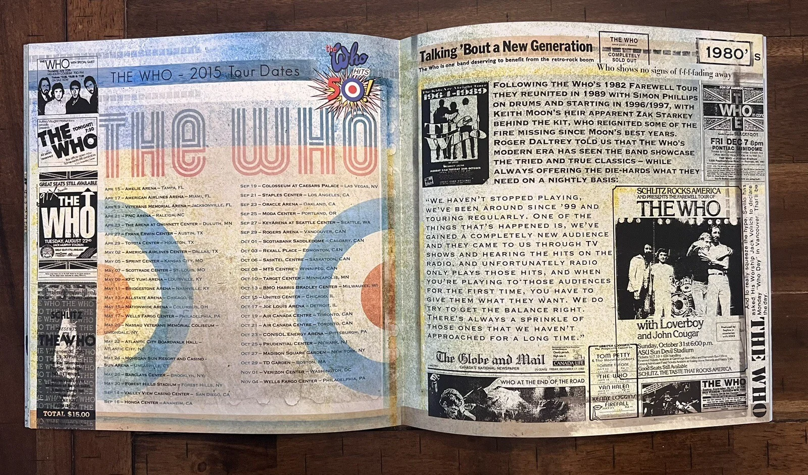 Pete Townshend Signed The Who Hits 50! Official Tour Program W ACOA LOA & Proof, изображение 4