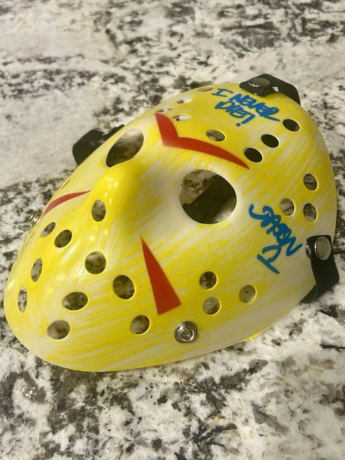 Ari Lehman Jason 1 Signed Mask “I Never Die!” Beckett COA W/Headstrap, изображение 3