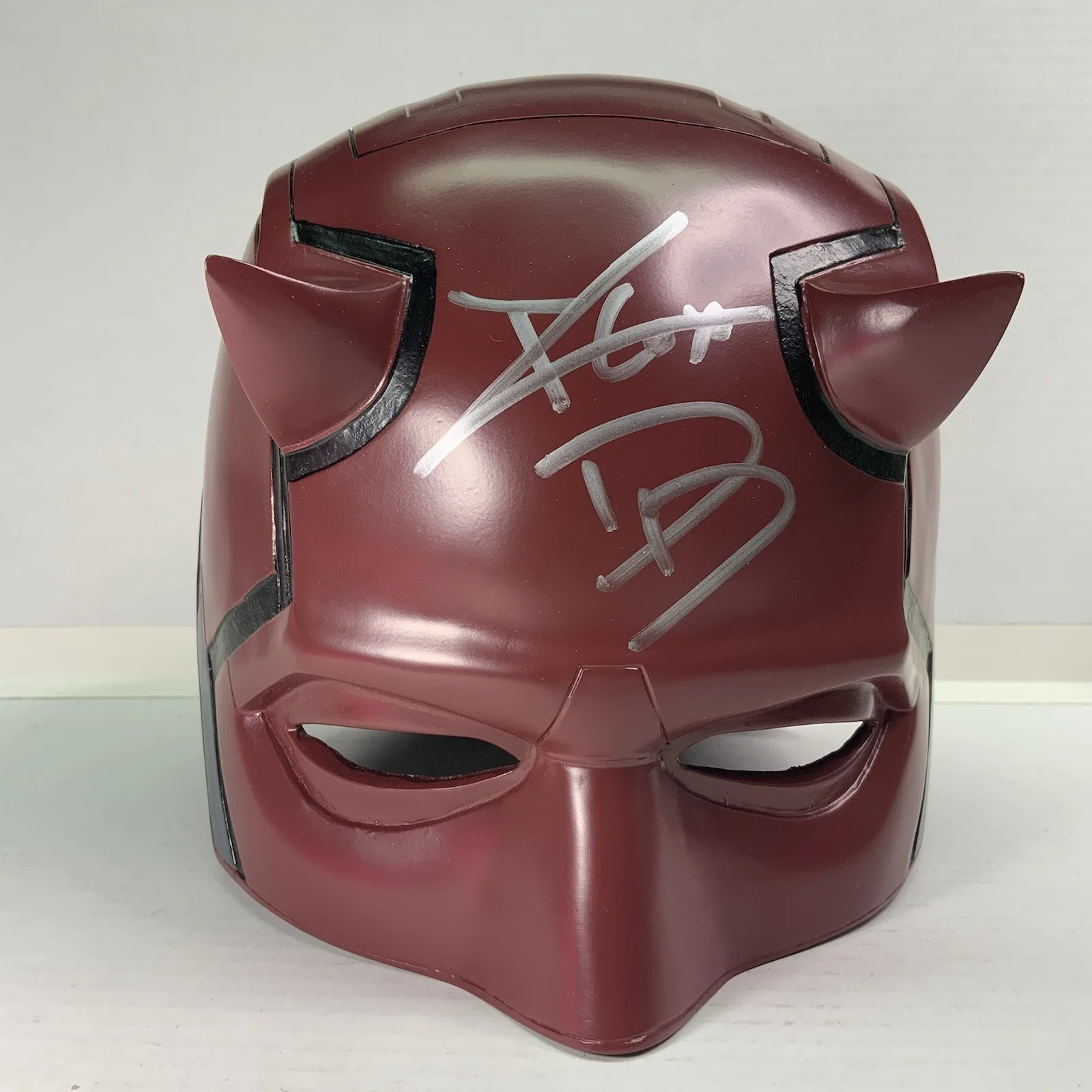 Charlie Cox — Charlie Cox /Deborah Ann Woll 2x Signed Daredevil Cowl Helmet Marvel JSA COA, image 4
