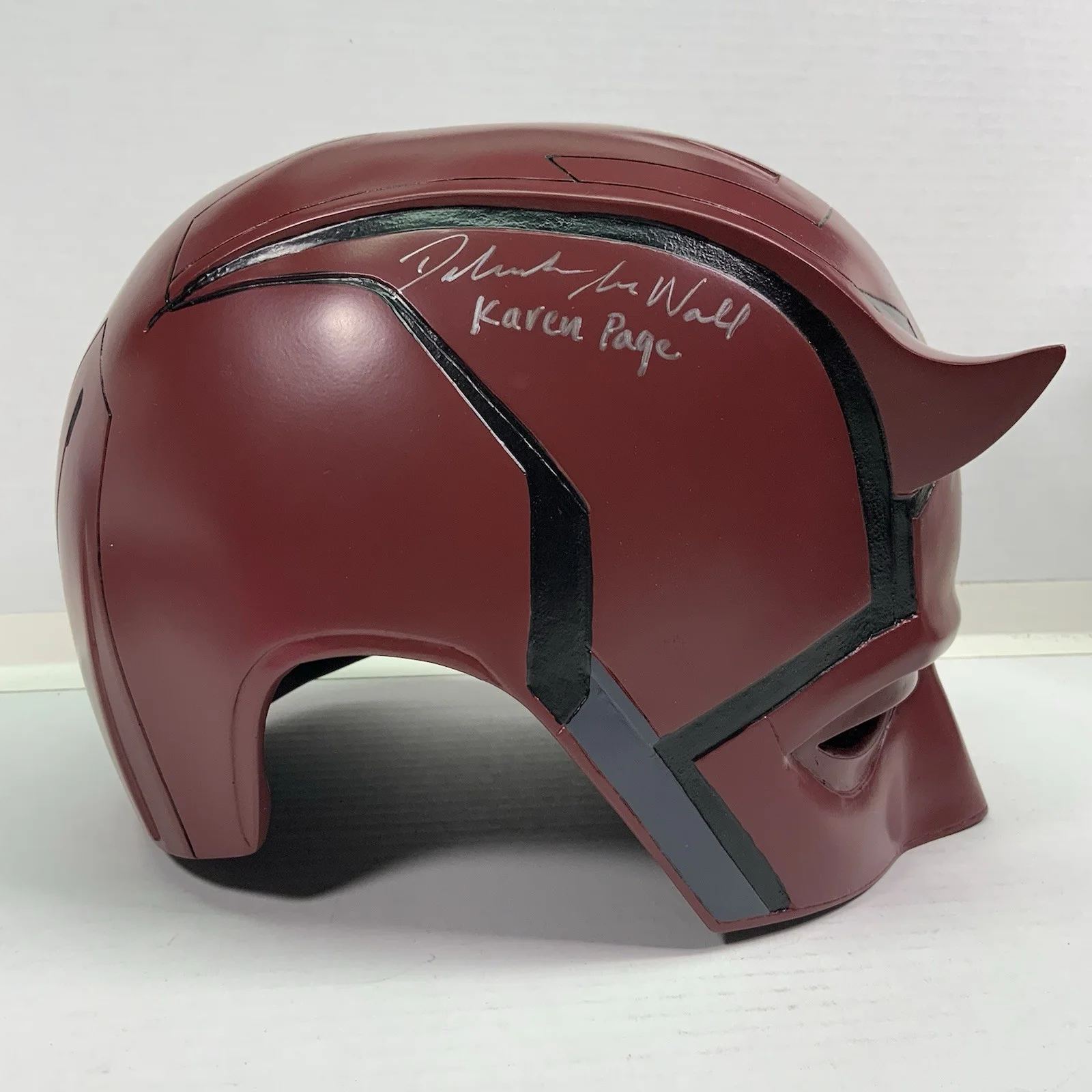 Charlie Cox — Charlie Cox /Deborah Ann Woll 2x Signed Daredevil Cowl Helmet Marvel JSA COA, image 5