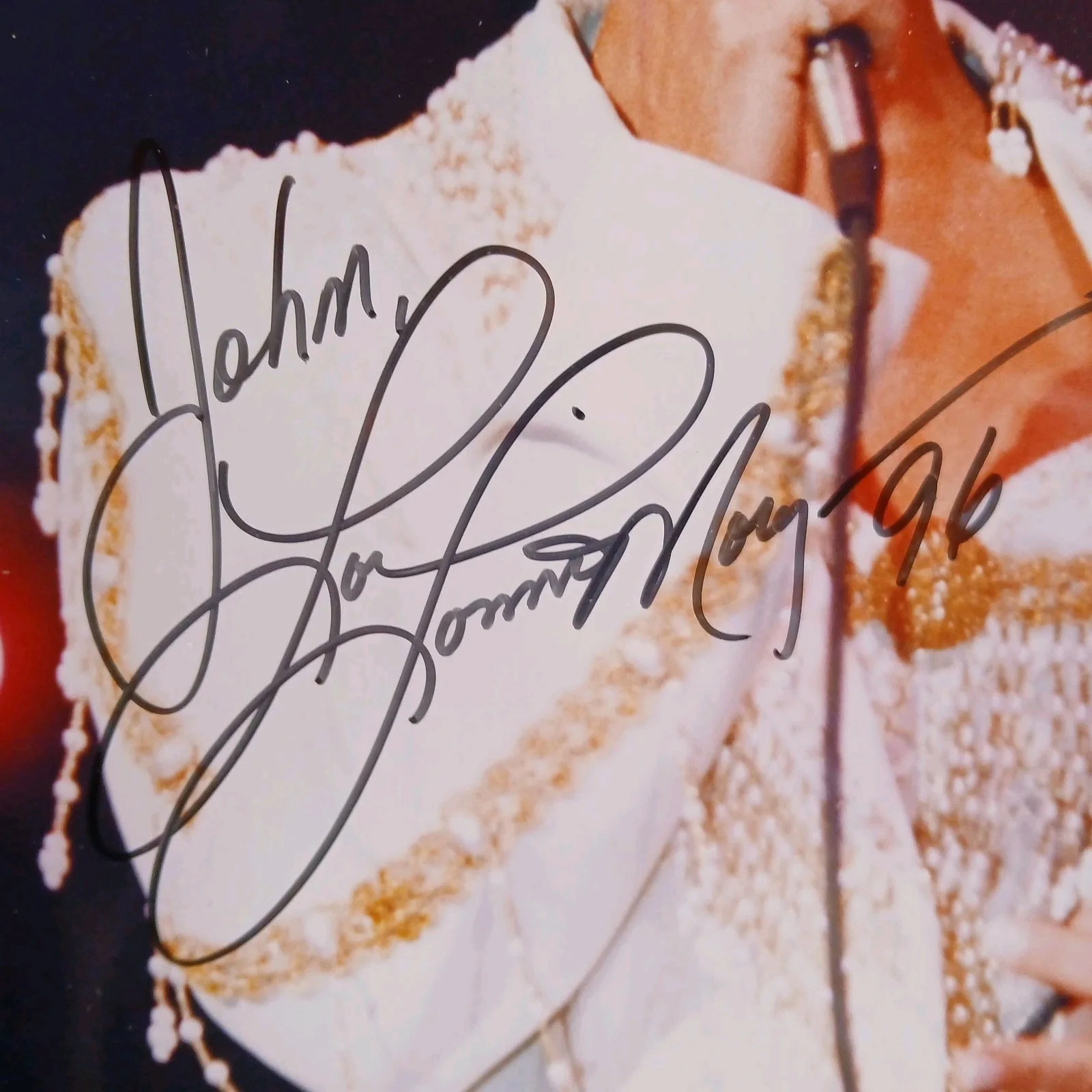 lorrie morgan signed photo 96 war paint shakin' things up singer country music, изображение 2