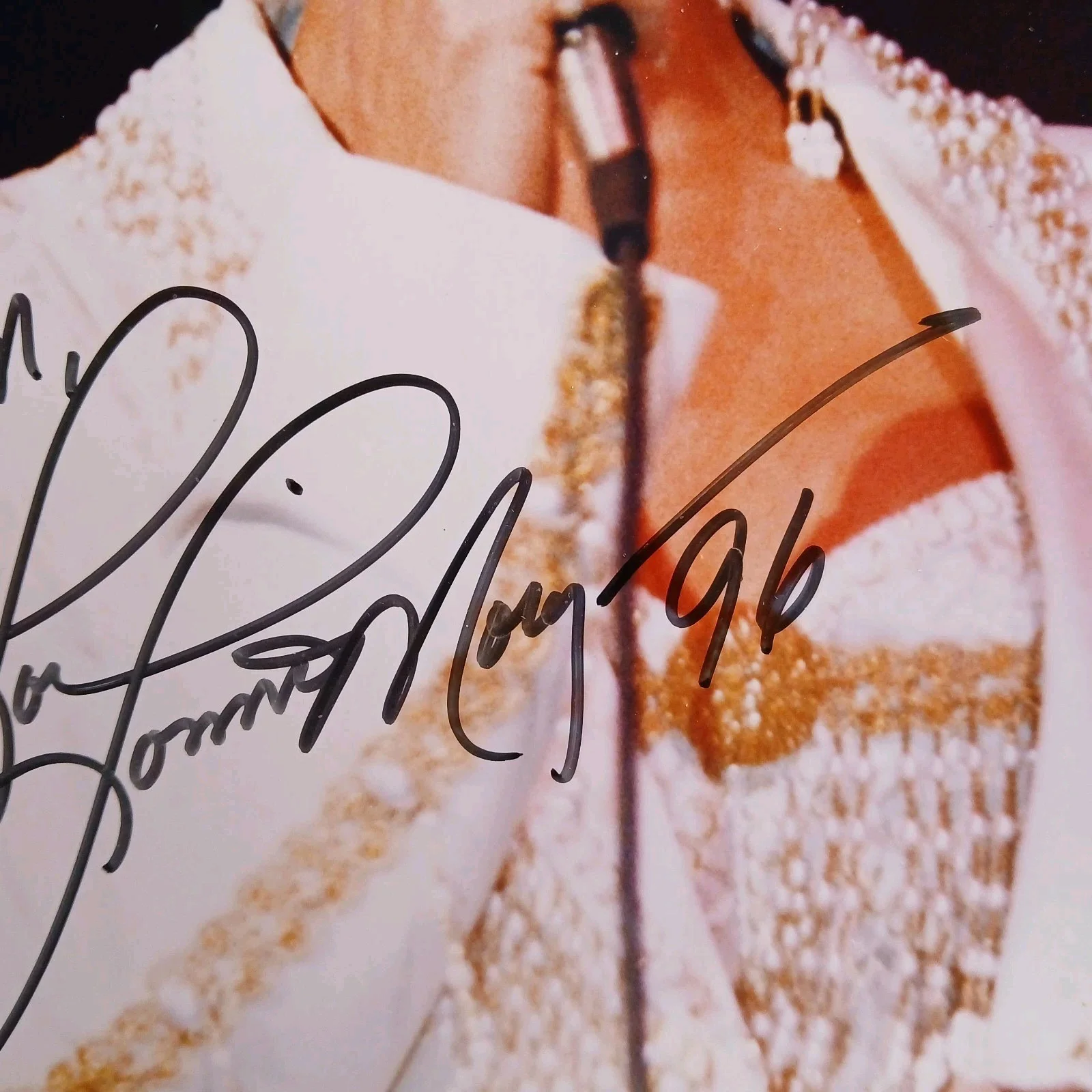 lorrie morgan signed photo 96 war paint shakin' things up singer country music, изображение 4