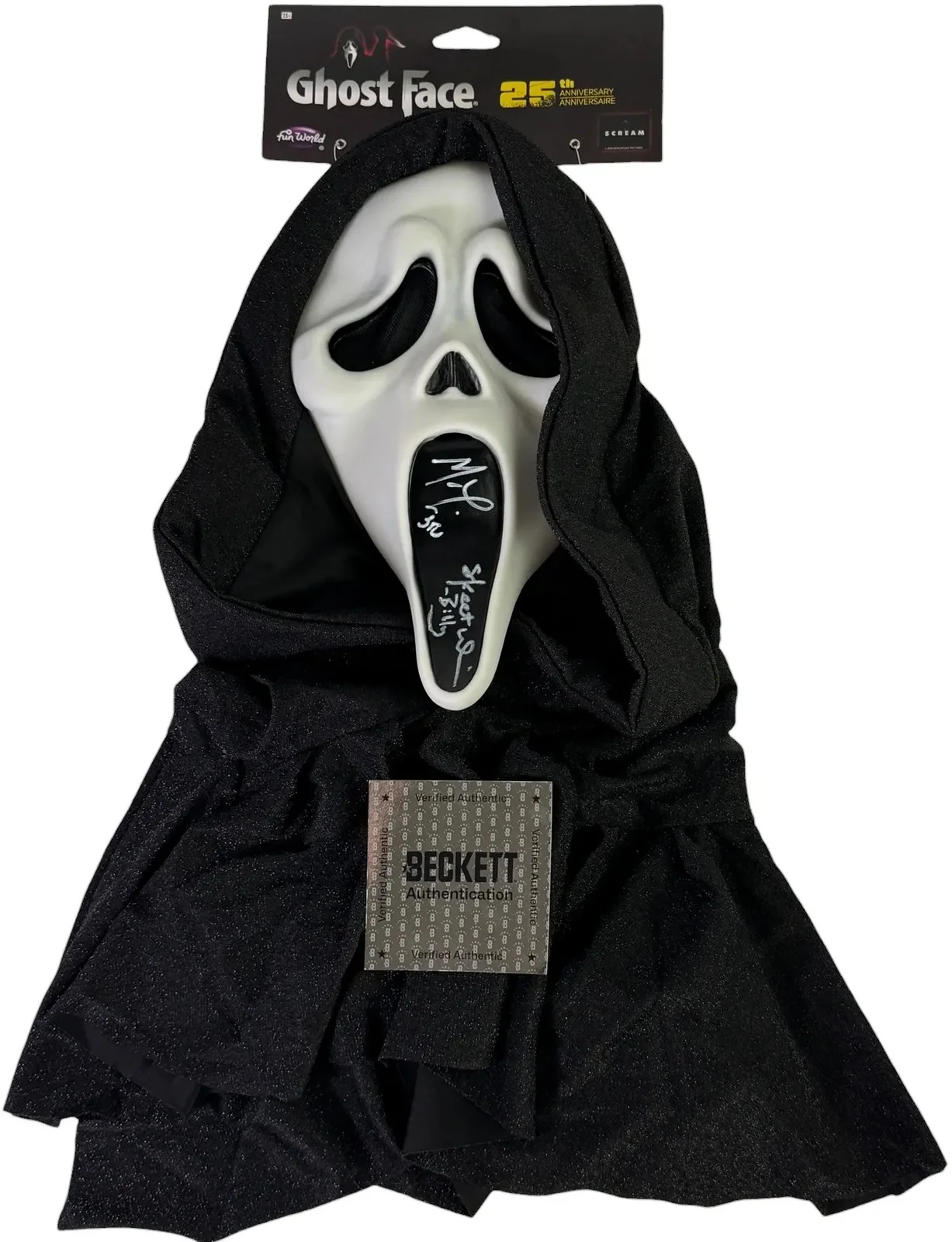 Skeet Ulrich & Matthew Lillard — Skeet Ulrich & Matthew Lillard signed Mask 25th Ghostface Scream Beckett